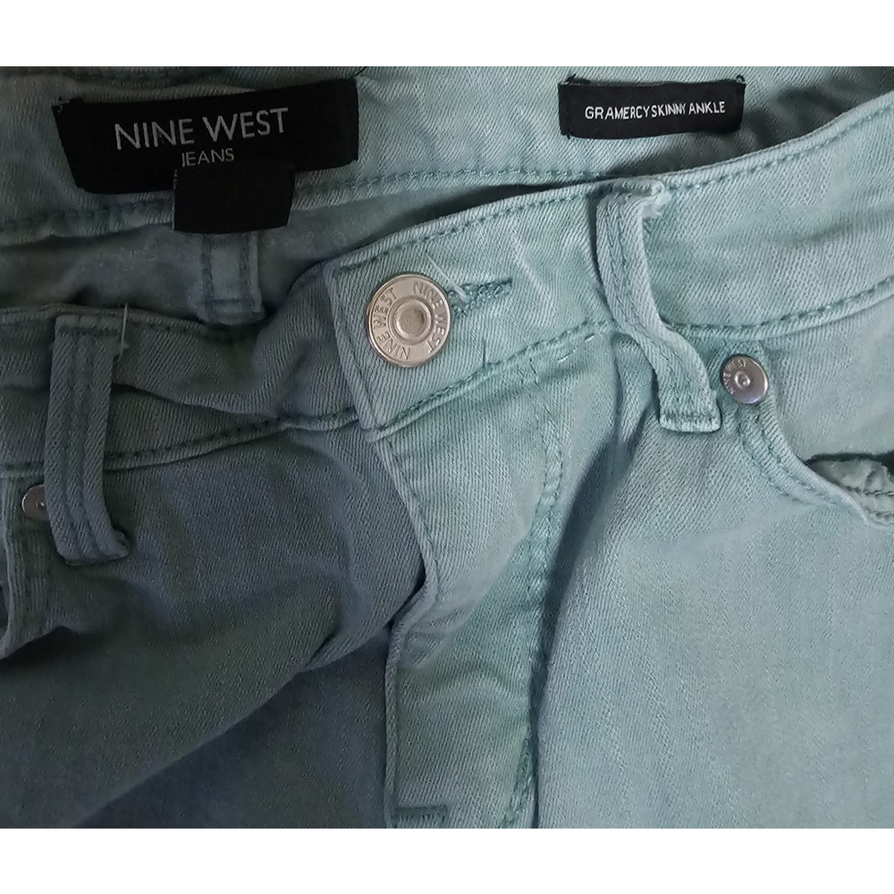 Nine West Women's Sage Green Blue Jeans Size 4 - Picture 16 of 16